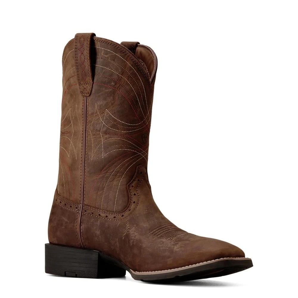 Mens Size 9 D- Ariat Sport Western Performance Boots Brown Square Toe - $180 - Picture 3 of 6